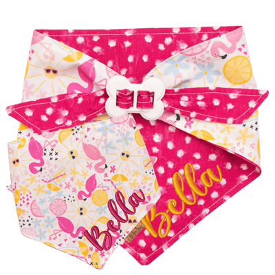 Dog bandana Flamingo & Pink Dot Dog Bandana - Life for Pawz - Bone Clasp