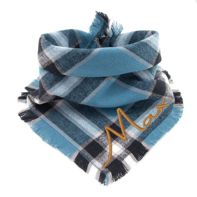 Flannel Bandanas Blue Plaid by Life for Pawz – Handmade for pets