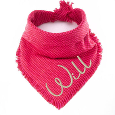 Flannel Bandanas Hot Pink Houndstooth by Life for Pawz – Handmade for pets