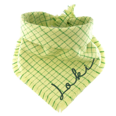 Flannel Bandanas Lime Green Grid by Life for Pawz – Handmade for pets