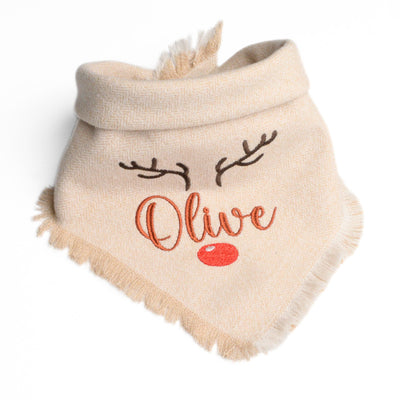Flannel Bandanas Reindeer Flannel Dog Bandana by Life for Pawz – Handmade for pets