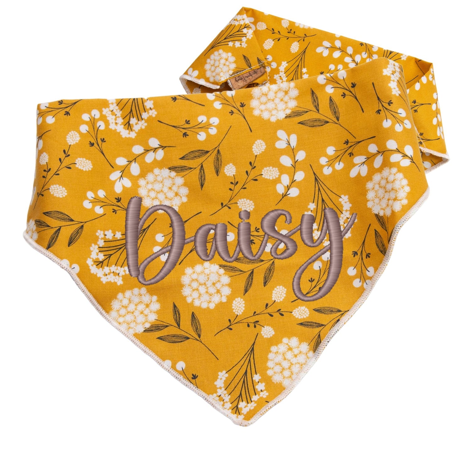 Dog bandana Golden Floral Embroidered Scrunchie Dog Bandana - Life for Pawz - 