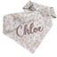 Dog bandana Gray Daisy Embroidered Scrunchie Dog Bandana - Life for Pawz - 