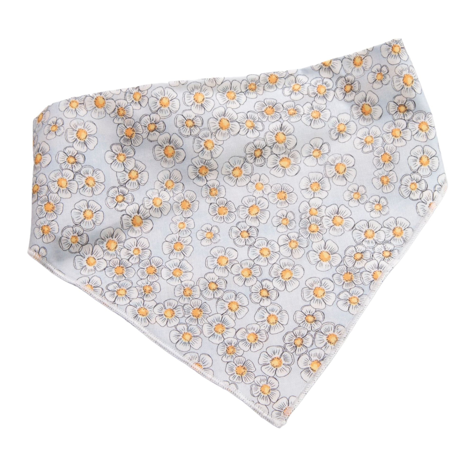 Dog bandana Gray Daisy Embroidered Scrunchie Dog Bandana - Life for Pawz - 