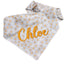 Dog bandana Gray Daisy Embroidered Scrunchie Dog Bandana - Life for Pawz - 
