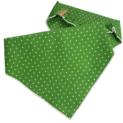 Dog bandana Green Polka Dot Embroidered Scrunchie Dog Bandana - Life for Pawz - 
