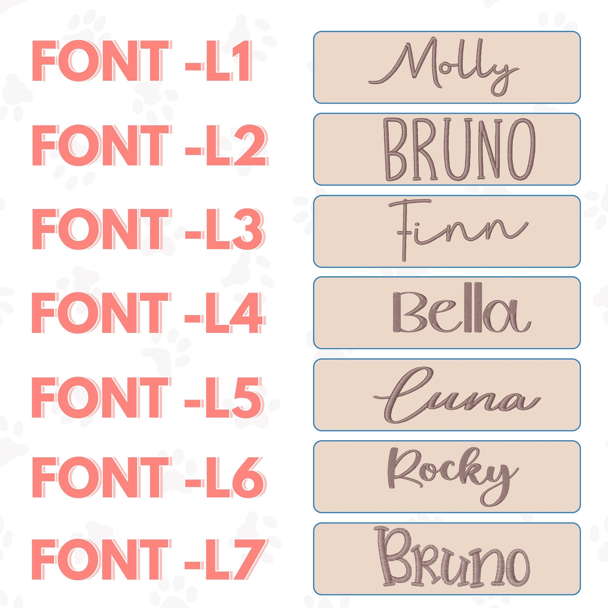 a set of font and numbers for font - i - 2, font - l
