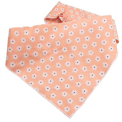 Dog bandana Peach Floral Embroidered Scrunchie Dog Bandana - Life for Pawz - 