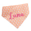 Dog bandana Peach Floral Embroidered Scrunchie Dog Bandana - Life for Pawz - 