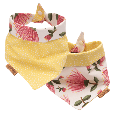 Dog bandana Pink Floral & Yellow Dots - Reversible Dog Bandana - Life for Pawz - Reversible Dog Bandana