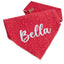 Dog bandana Red Polka Dot Embroidered Scrunchie Dog Bandana - Life for Pawz - 