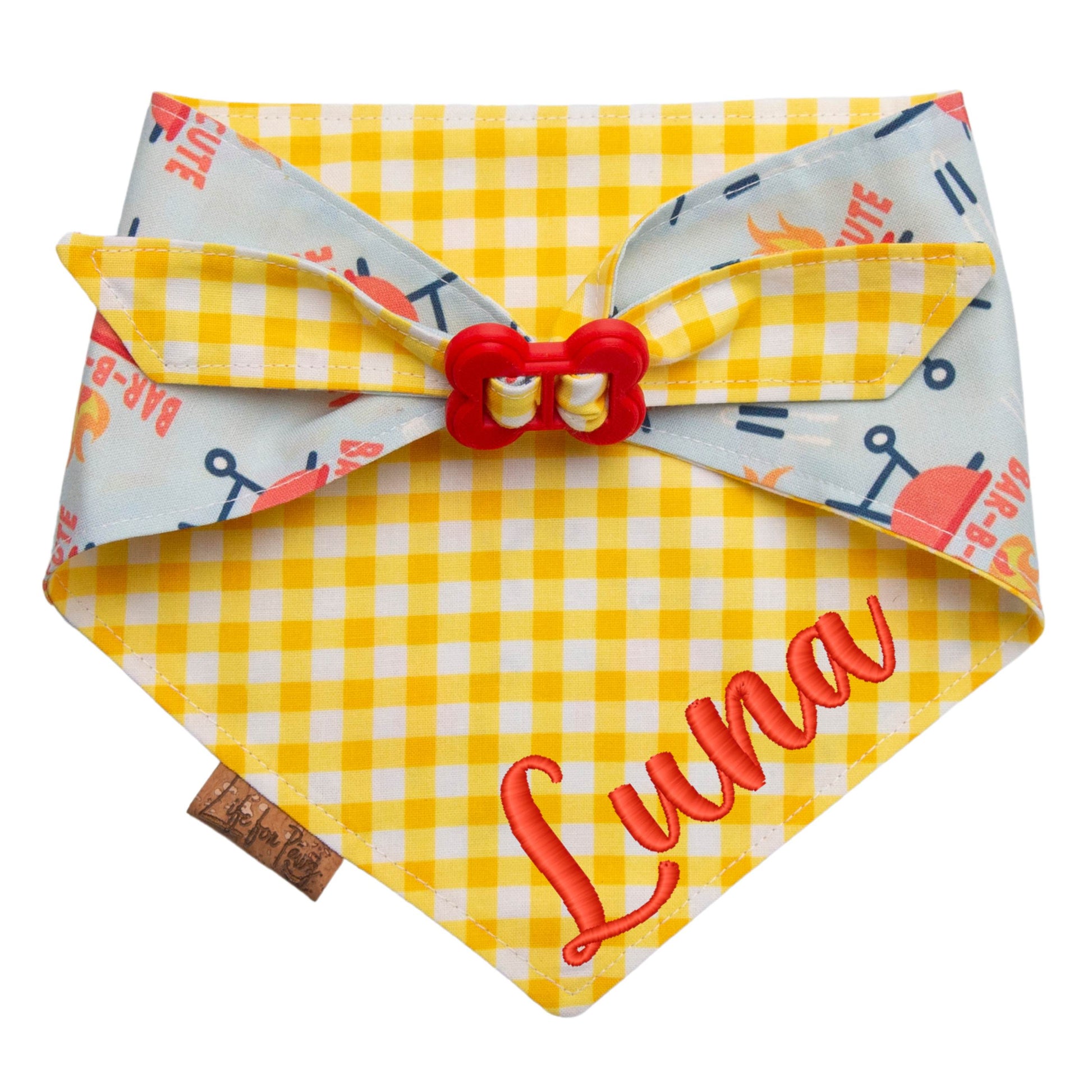 Dog bandana Reversible BAR - B - CUTE Dog Bandana - Life for Pawz - Bone Clasp