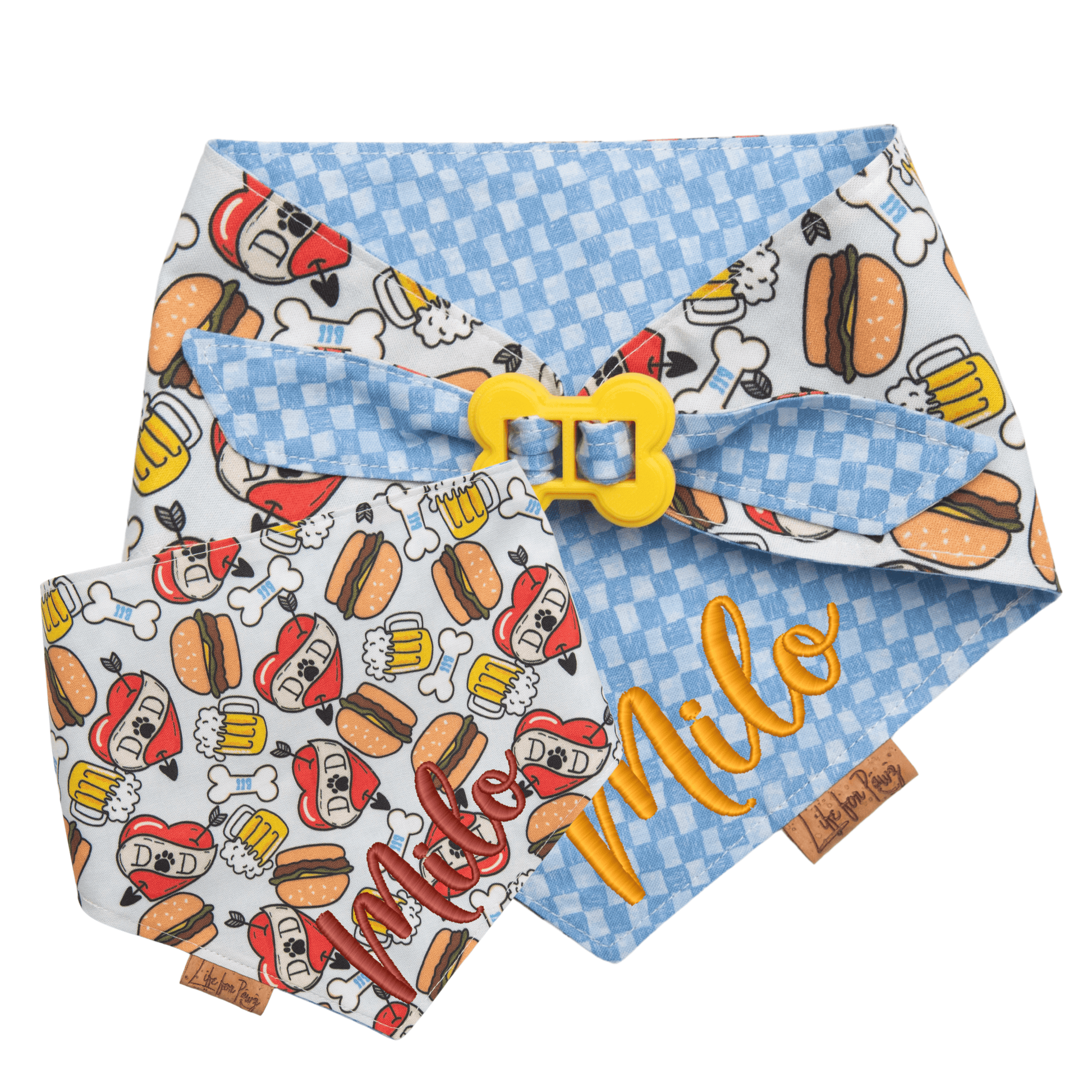 Dog bandana Reversible BBQ Dad Dog Bandana - Life for Pawz - Bone Clasp
