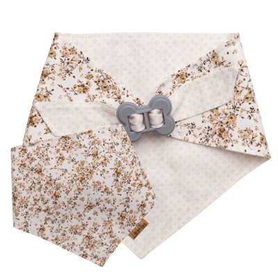Dog bandana Reversible Beige Floral Dog Bandana - Life for Pawz - Bone Clasp