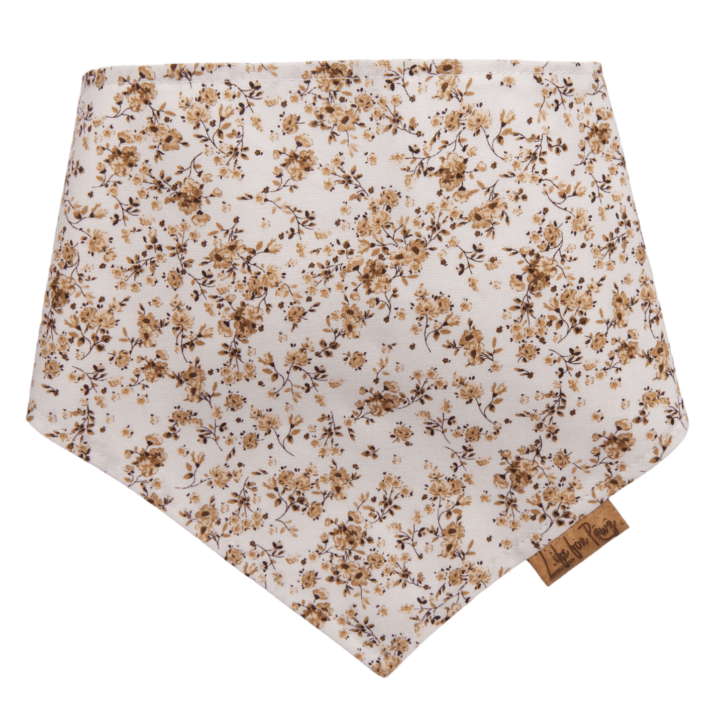 Dog bandana Reversible Beige Floral Dog Bandana - Life for Pawz - Bone Clasp