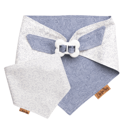 Dog bandana Reversible Blue Floral Dog Bandana - Life for Pawz - Bone Clasp