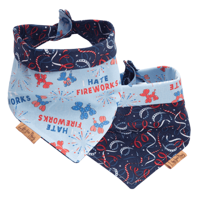 Dog bandana Reversible I Hate Fireworks Dog Bandana - Life for Pawz - Reversible Dog Bandana