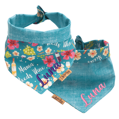 Dog bandana Reversible Mama Needs Wine Dog Bandana - Life for Pawz - Reversible Dog Bandana