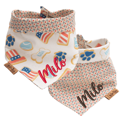 Dog bandana Reversible Patriotic Cookies Dog Bandana - Life for Pawz - Reversible Dog Bandana
