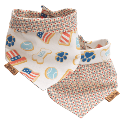 Dog bandana Reversible Patriotic Cookies Dog Bandana - Life for Pawz - Reversible Dog Bandana