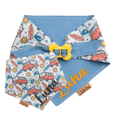 Dog bandana Reversible Surf Van Dog Bandana - Life for Pawz - Bone Clasp
