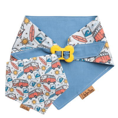 Dog bandana Reversible Surf Van Dog Bandana - Life for Pawz - Bone Clasp
