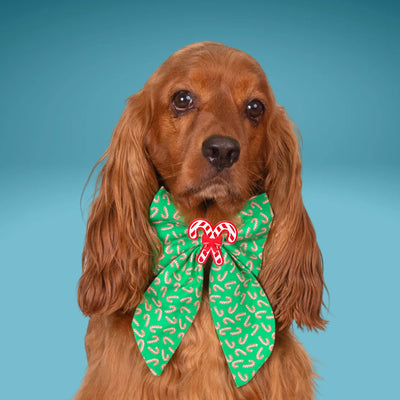 Sailor Bow Candy Cane Christmas Sailor Bow by Life for Pawz – Handmade for pets