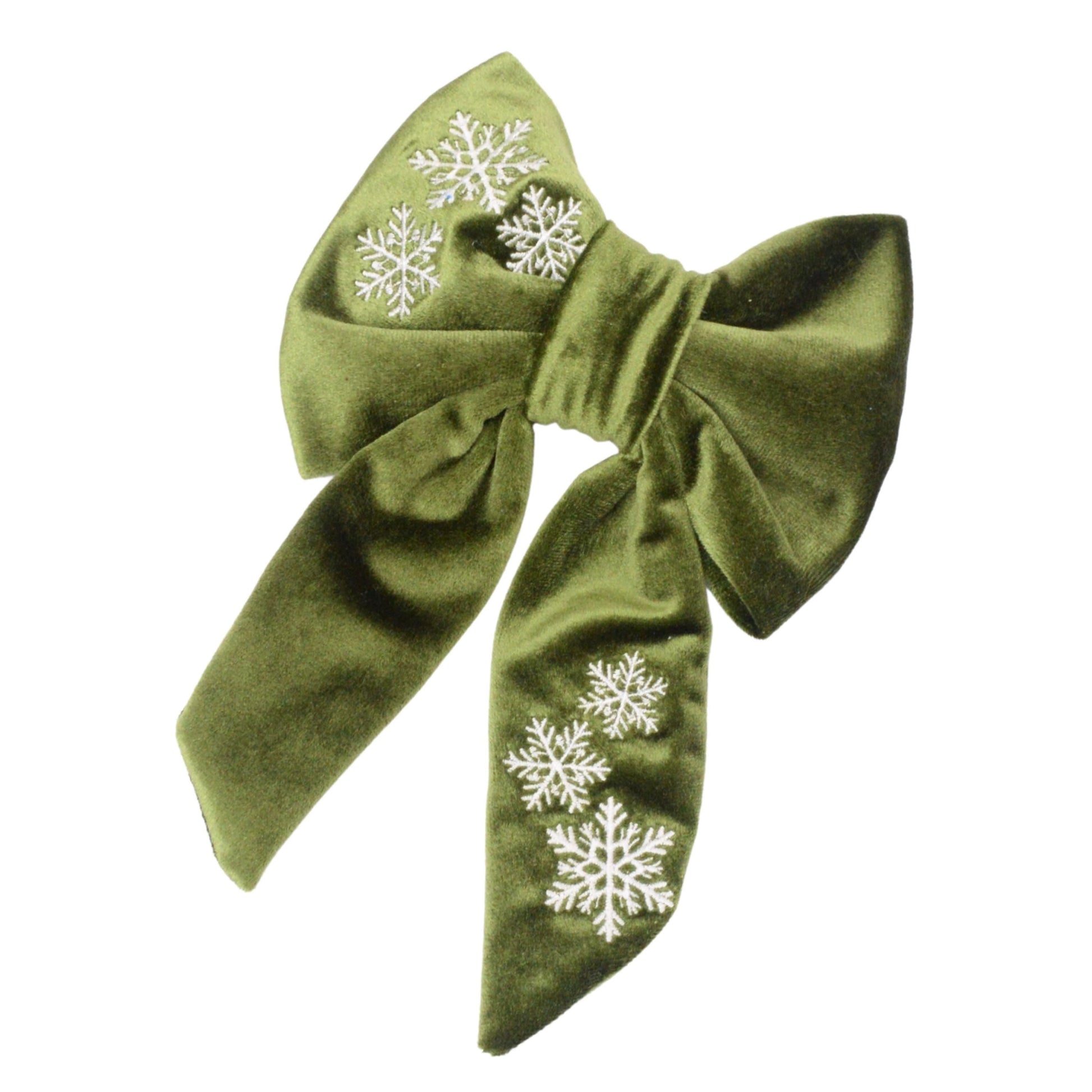 Sailor Bow Festive Dog Bow - Green Velvet by Life for Pawz – Handmade for pets