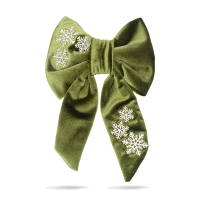 Sailor Bow Festive Dog Bow - Green Velvet by Life for Pawz – Handmade for pets