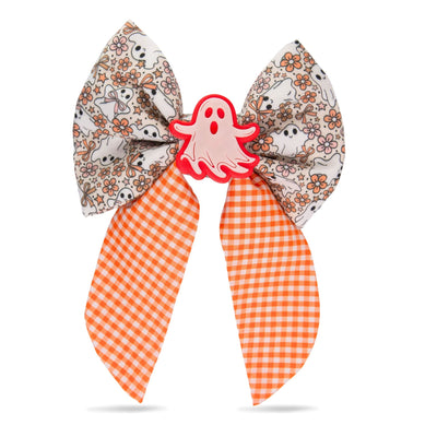 Sailor Bow Glow - in - the - Dark Ghost Gingham Bow by Life for Pawz – Handmade for pets