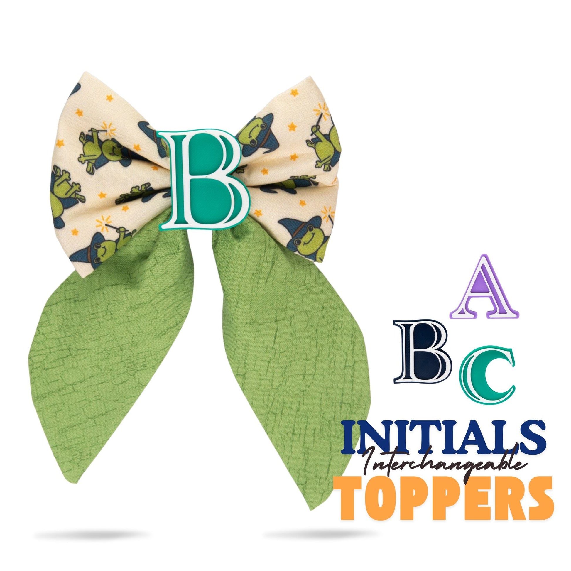 Sailor Bow Halloween Frog Sailor Bow with Initial by Life for Pawz – Handmade for pets
