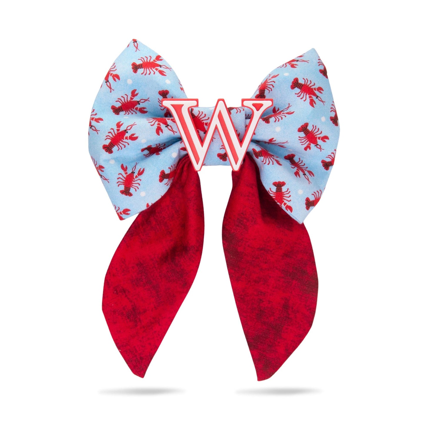 Sailor Bow Lobster Sailor Bow with Initial by Life for Pawz – Handmade for pets