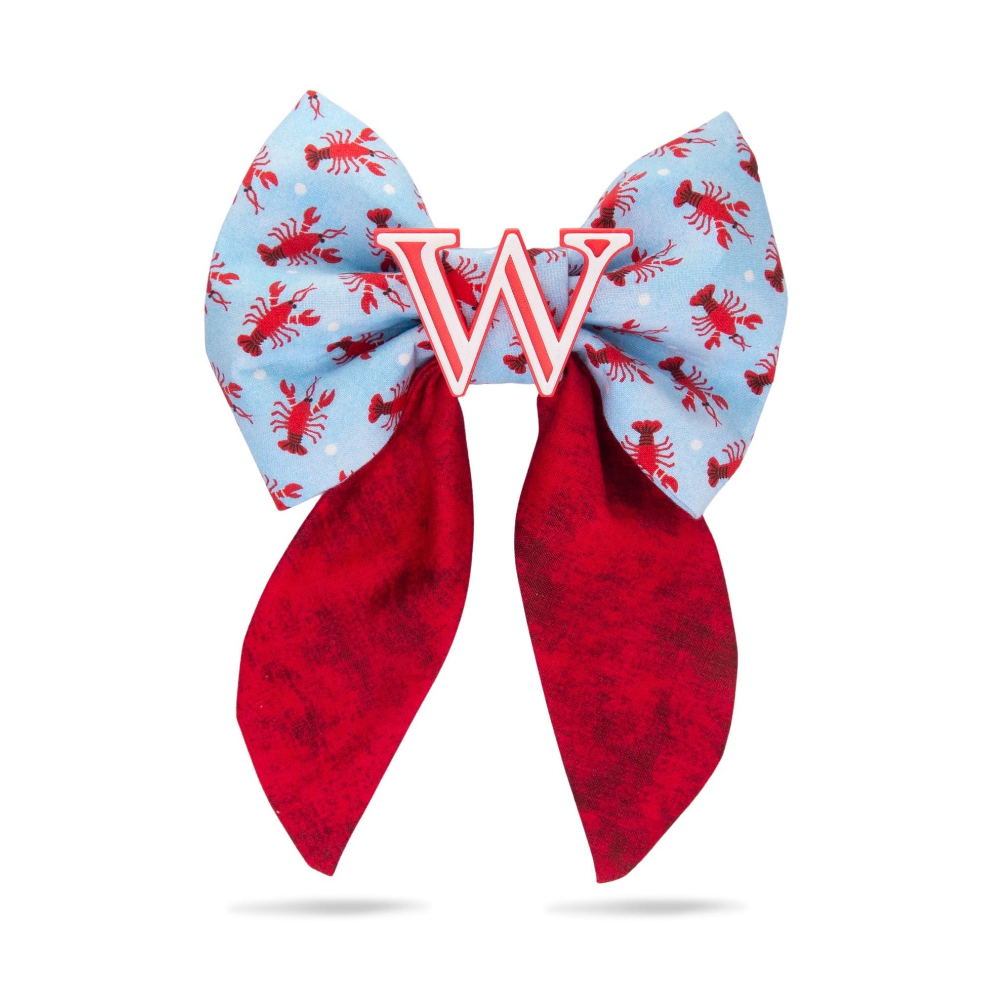 Sailor Bow Lobster Sailor Bow with Initial by Life for Pawz – Handmade for pets
