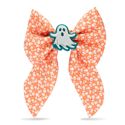 Sailor Bow Mini Ghost Orange Bow by Life for Pawz – Handmade for pets