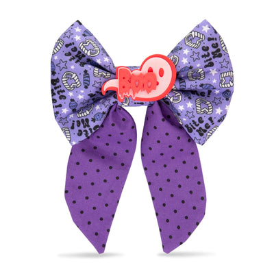 Sailor Bow Purple Boo Halloween Bow by Life for Pawz – Handmade for pets