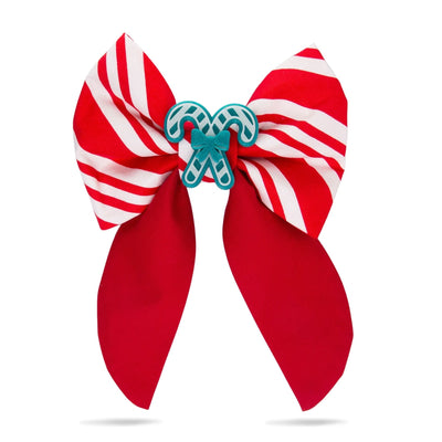 Sailor Bow Red Candy Cane Bow by Life for Pawz – Handmade for pets