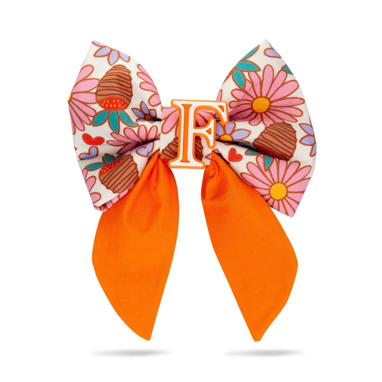 Sailor Bow Strawberry Daisy Sailor Bow with Initial by Life for Pawz – Handmade for pets