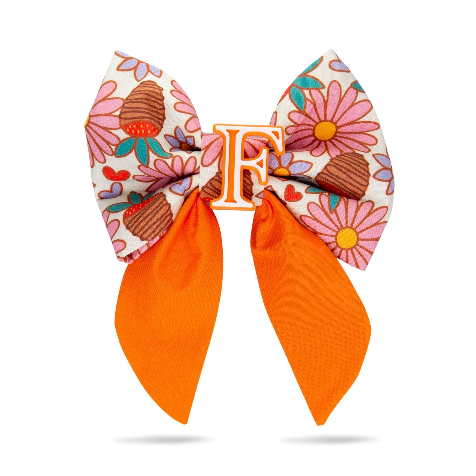 Sailor Bow Strawberry Daisy Sailor Bow with Initial by Life for Pawz – Handmade for pets