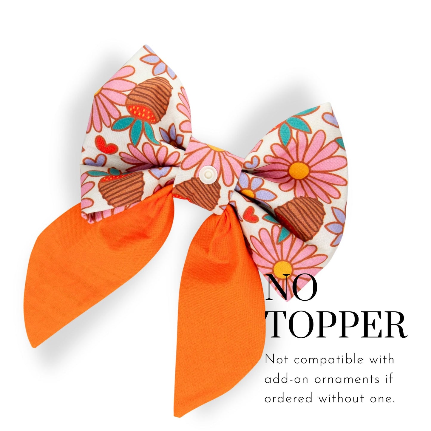 Sailor Bow Strawberry Daisy Sailor Bow with Initial by Life for Pawz – Handmade for pets