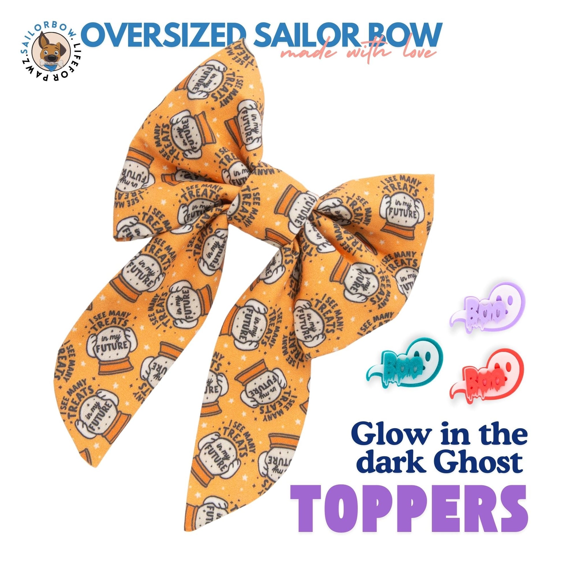 Sailor Bow Treats in My Future Bow by Life for Pawz – Handmade for pets
