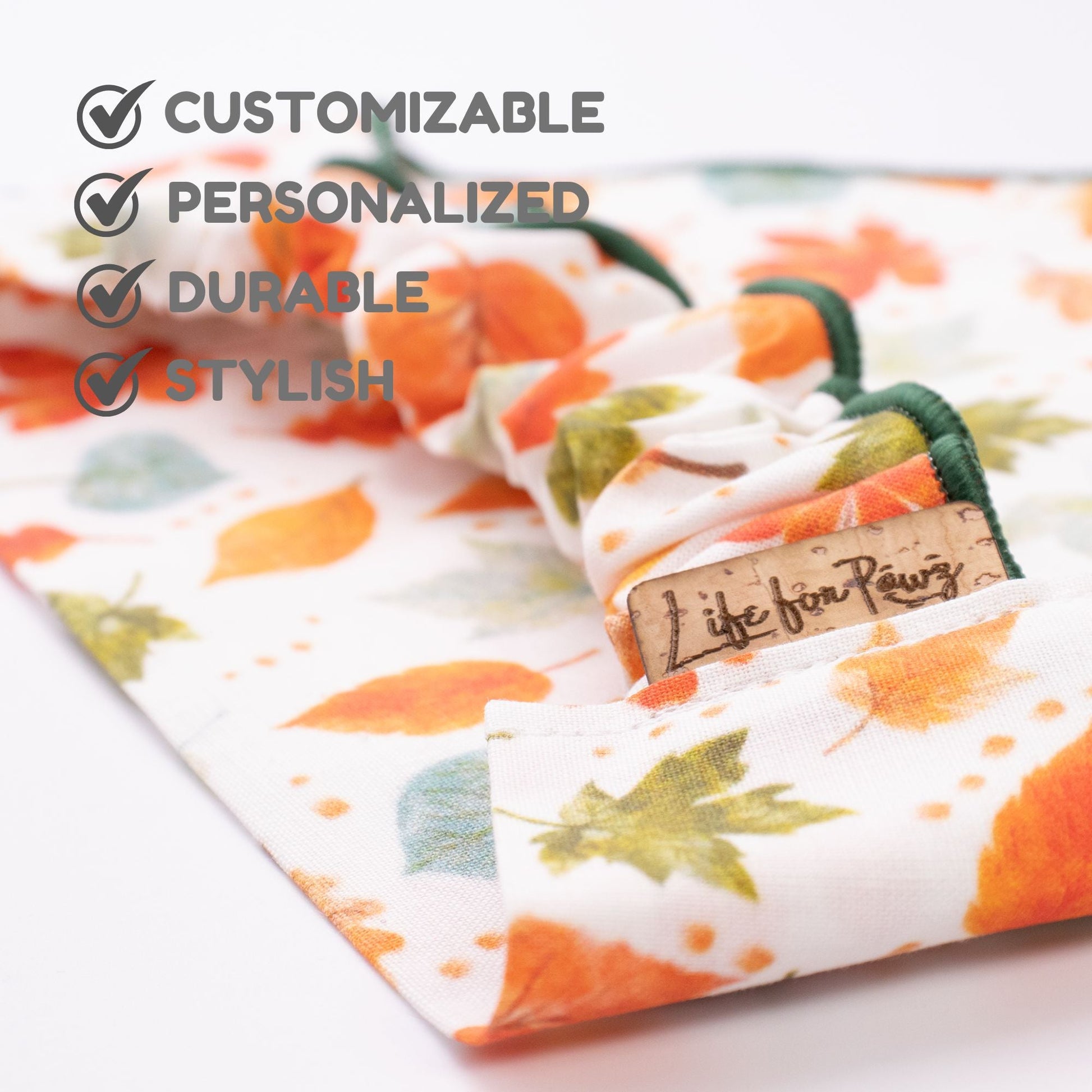 Scrunchie Bandanas Autumn Leaves by Life for Pawz – Handmade for pets
