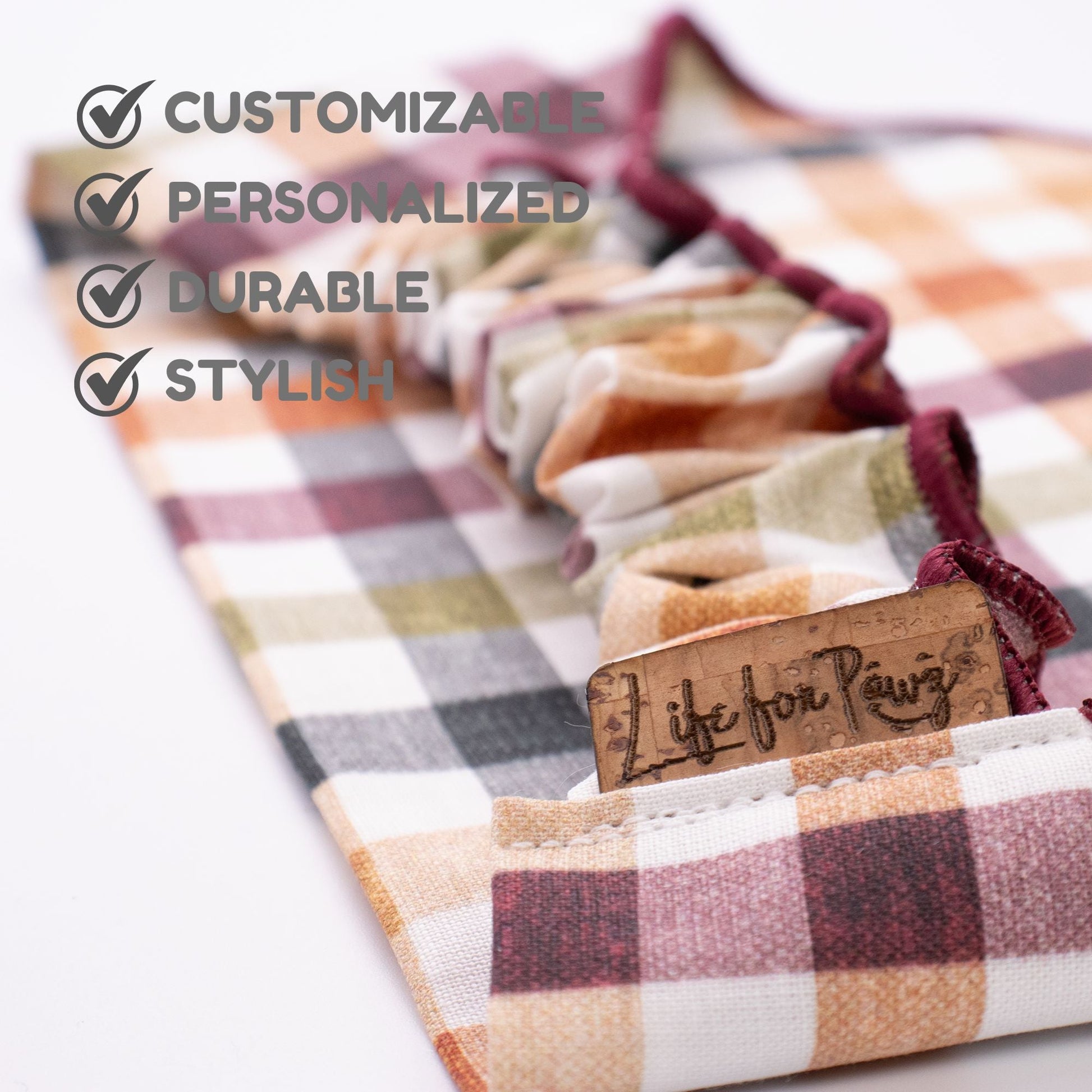 Scrunchie Bandanas Autumn Plaid by Life for Pawz – Handmade for pets