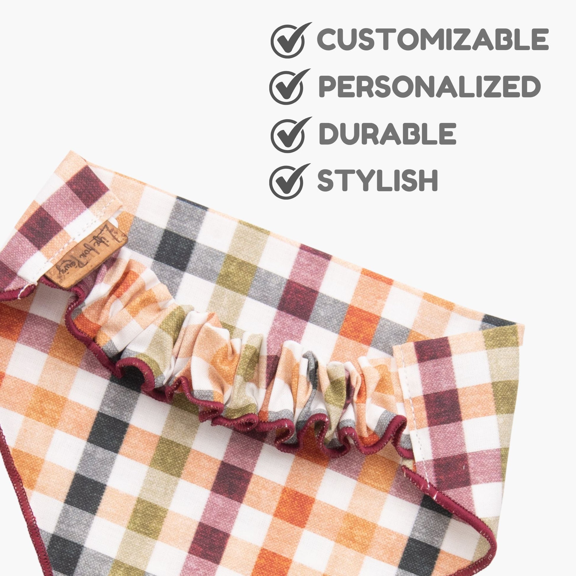 Scrunchie Bandanas Autumn Plaid by Life for Pawz – Handmade for pets