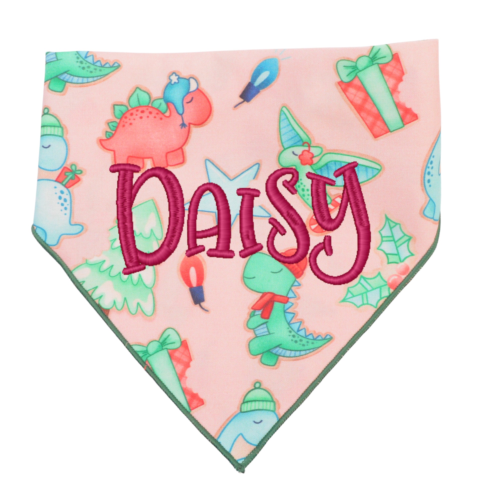 Scrunchie Bandanas Christmas Dinosaur Bandana by Life for Pawz – Handmade for pets