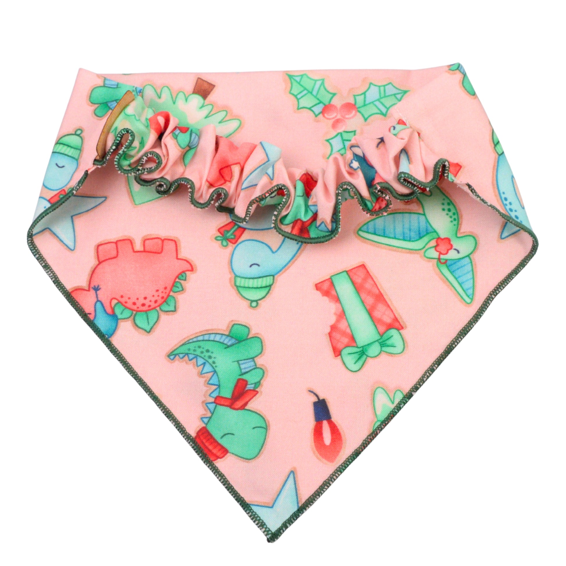 Scrunchie Bandanas Christmas Dinosaur Bandana by Life for Pawz – Handmade for pets