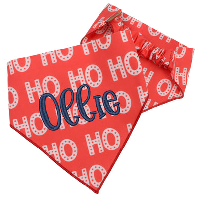 Scrunchie Bandanas Christmas Ho Ho Ho Scrunchie Bandana by Life for Pawz – Handmade for pets