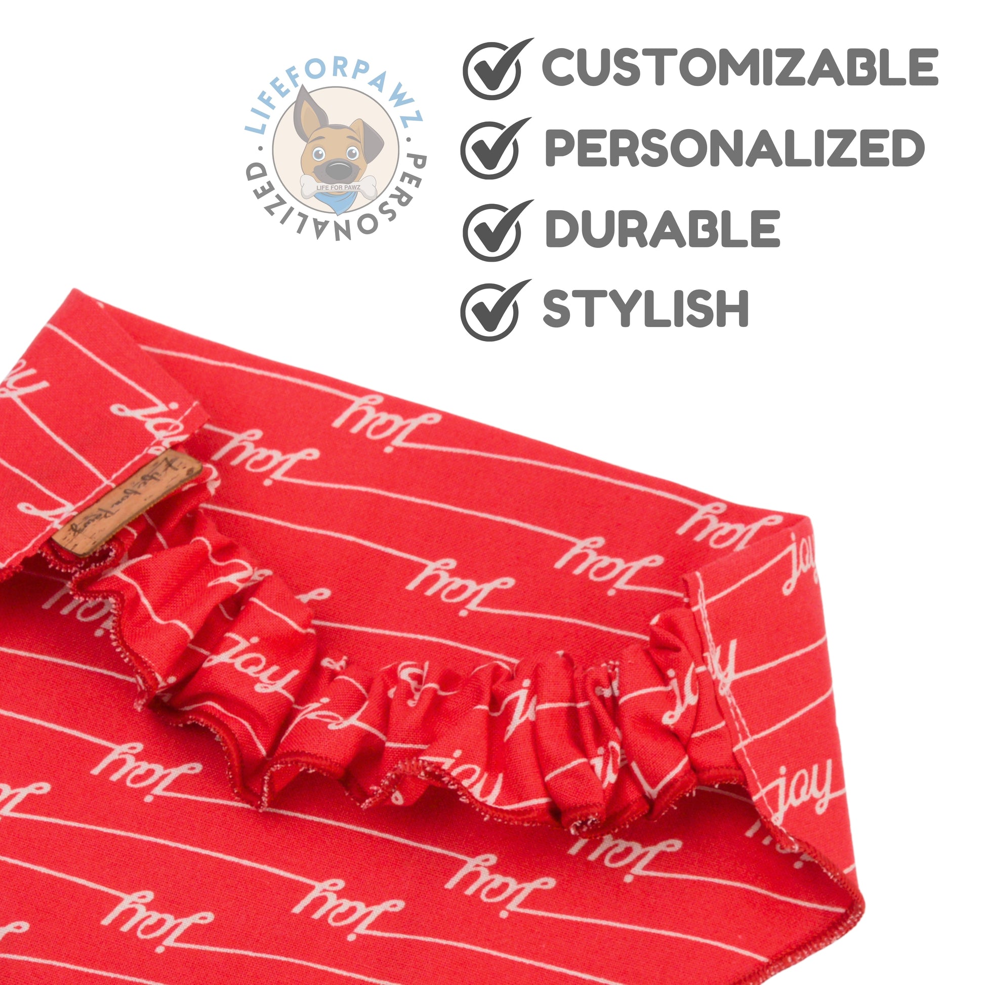 Scrunchie Bandanas Christmas Joy Scrunchie Bandana by Life for Pawz – Handmade for pets