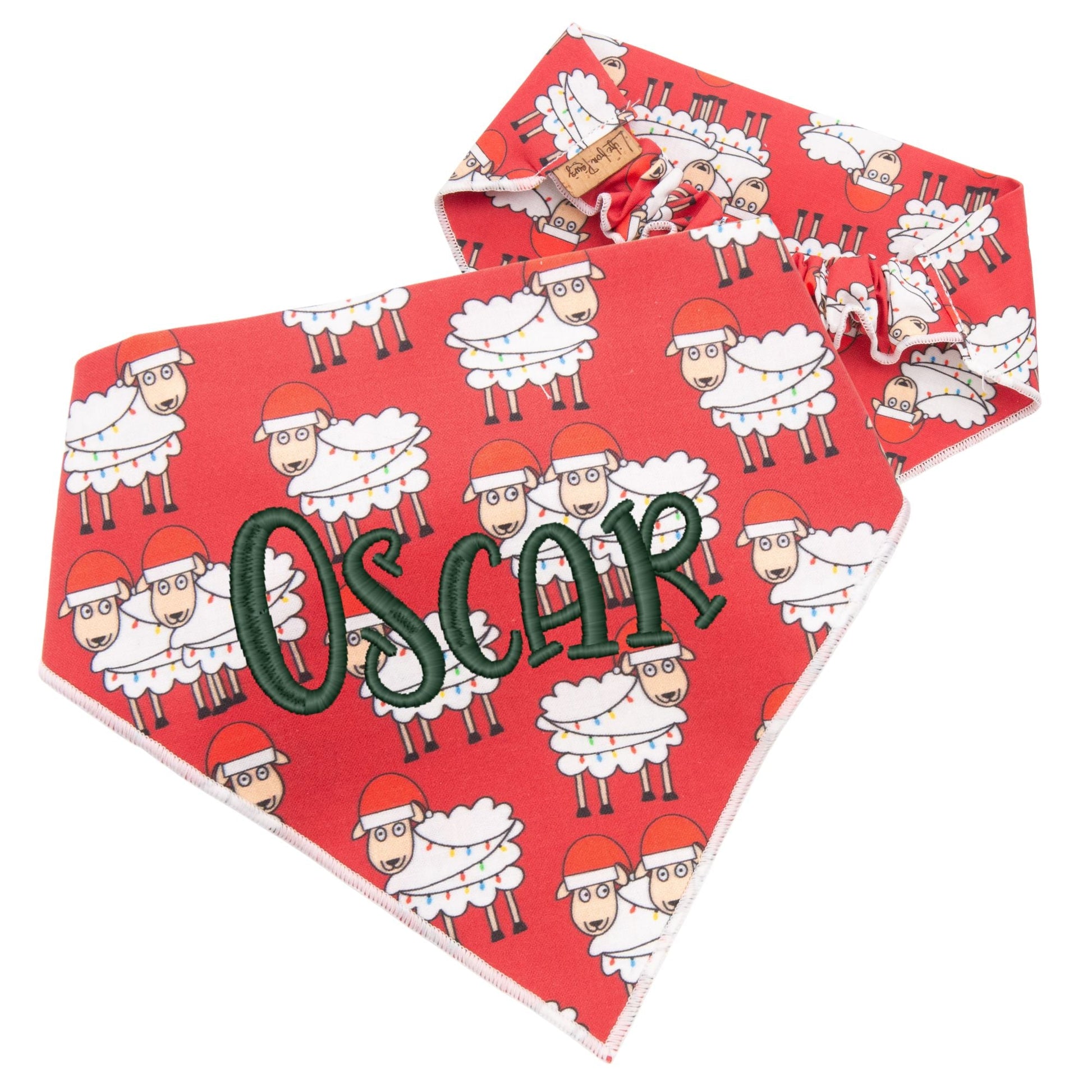 Scrunchie Bandanas Christmas Sheep by Life for Pawz – Handmade for pets
