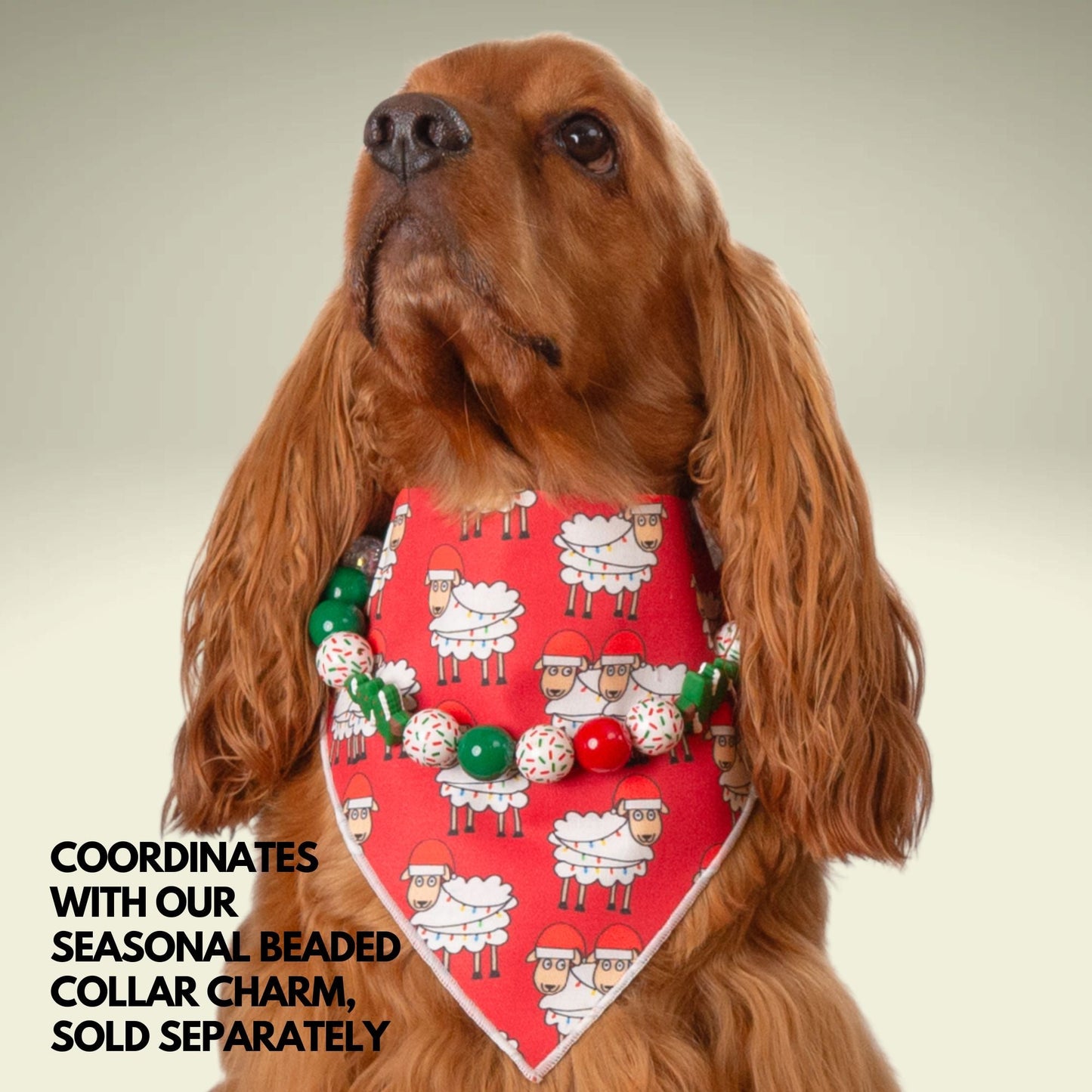 Scrunchie Bandanas Christmas Sheep by Life for Pawz – Handmade for pets