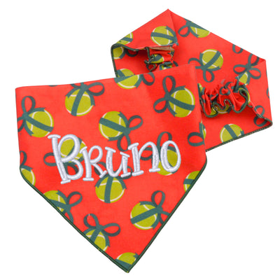 Scrunchie Bandanas Christmas Tennis Ball Bandana by Life for Pawz – Handmade for pets